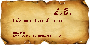 Lámer Benjámin névjegykártya