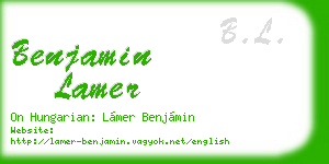 benjamin lamer business card